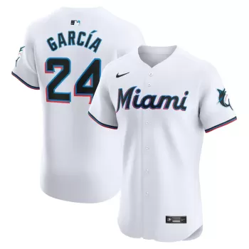 Men's Miami Marlins Avisail Garcia Nike White Home Elite Player Jersey
