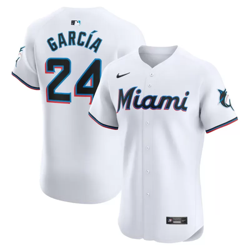Men's Miami Marlins Avisail Garcia Nike White Home Elite Player Jersey Men's Miami Marlins Avisail Garcia Nike White Home Elite Player Jersey