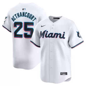 Men's Miami Marlins Christian Bethancourt Nike White Home Limited Player Jersey Men's Miami Marlins Christian Bethancourt Nike White Home Limited Player Jersey
