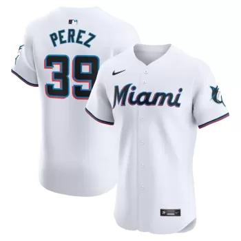 Men's Miami Marlins Eury Perez Nike White Home Elite Player Jersey Men's Miami Marlins Eury Perez Nike White Home Elite Player Jersey