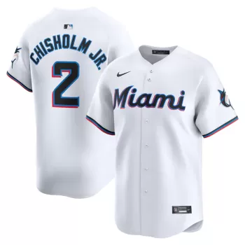 Men's Miami Marlins Jazz Chisholm Jr. Nike White Home Limited Player Jersey Men's Miami Marlins Jazz Chisholm Jr. Nike White Home Limited Player Jersey