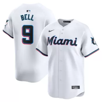 Men's Miami Marlins Josh Bell Nike White Home Limited Player Jersey Men's Miami Marlins Josh Bell Nike White Home Limited Player Jersey