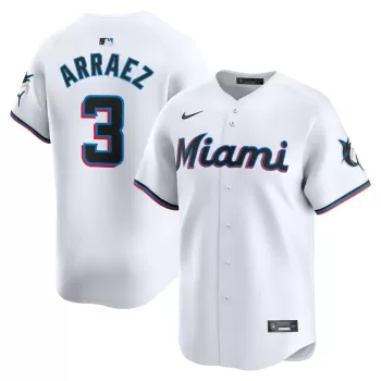 Men's Miami Marlins Luis Arraez Nike White Home Limited Player Jersey Men's Miami Marlins Luis Arraez Nike White Home Limited Player Jersey
