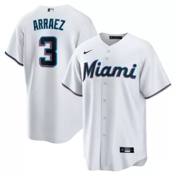 Men's Miami Marlins Luis Arraez Nike White Home Replica Player Jersey Men's Miami Marlins Luis Arraez Nike White Home Replica Player Jersey
