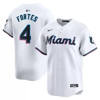 Men's Miami Marlins Nick Fortes Nike White Home Limited Player Jersey Men's Miami Marlins Nick Fortes Nike White Home Limited Player Jersey