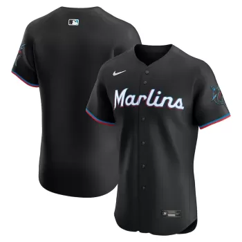 Men's Miami Marlins Nike Black Alternate Elite Jersey Men's Miami Marlins Nike Black Alternate Elite Jersey