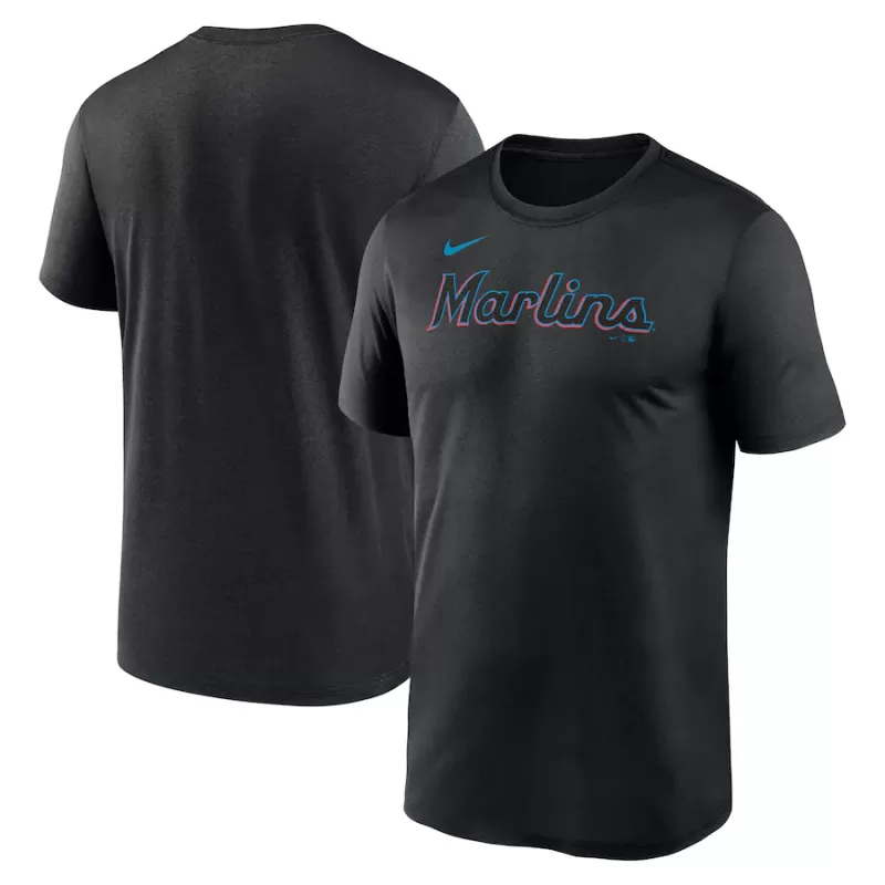 Men's Miami Marlins Nike Black Legend Fuse Wordmark T-Shirt Men's Miami Marlins Nike Black Legend Fuse Wordmark T-Shirt