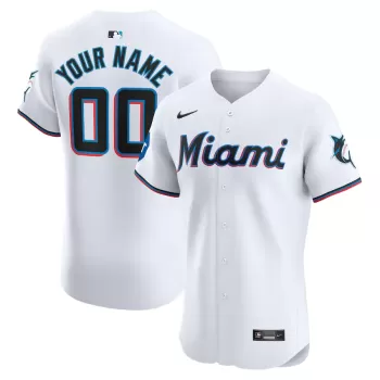 Men's Miami Marlins Nike White Home Elite Custom Patch Jersey Men's Miami Marlins Nike White Home Elite Custom Patch Jersey