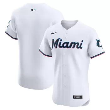 Men's Miami Marlins Nike White Home Elite Jersey Men's Miami Marlins Nike White Home Elite Jersey