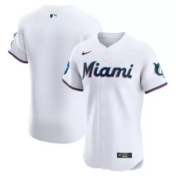 Men's Miami Marlins Nike White Home Elite Patch Jersey Men's Miami Marlins Nike White Home Elite Patch Jersey