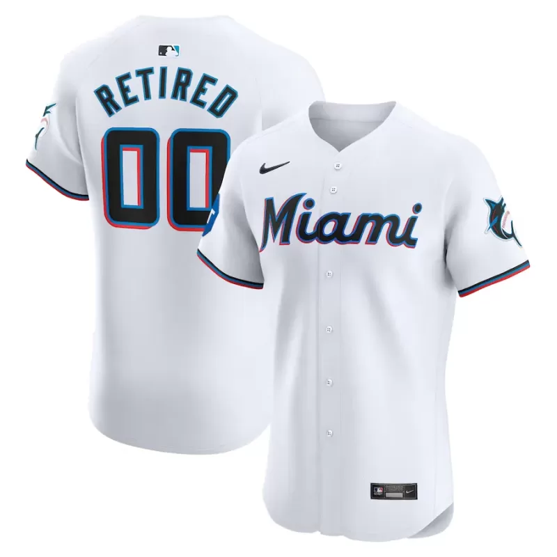 Men's Miami Marlins Nike White Home Elite Pick-A-Player Retired Roster Patch Jersey Men's Miami Marlins Nike White Home Elite Pick-A-Player Retired Roster Patch Jersey