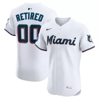 Men's Miami Marlins Nike White Home Elite Sponsor Patch Pick-A-Player Retired Roster Jersey Men's Miami Marlins Nike White Home Elite Sponsor Patch Pick-A-Player Retired Roster Jersey