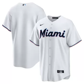 Men's Miami Marlins Nike White Home Replica Team Jersey Men's Miami Marlins Nike White Home Replica Team Jersey