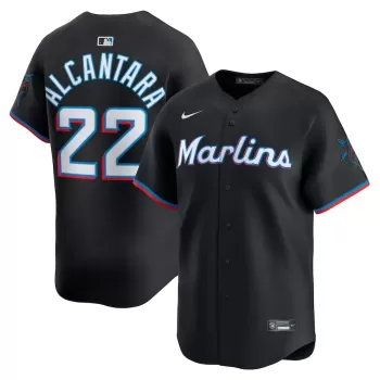 Men's Miami Marlins Sandy Alcantara Nike Black Alternate Limited Player Jersey Men's Miami Marlins Sandy Alcantara Nike Black Alternate Limited Player Jersey