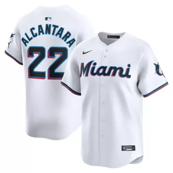 Men's Miami Marlins Sandy Alcantara Nike White Home Limited Player Jersey Men's Miami Marlins Sandy Alcantara Nike White Home Limited Player Jersey