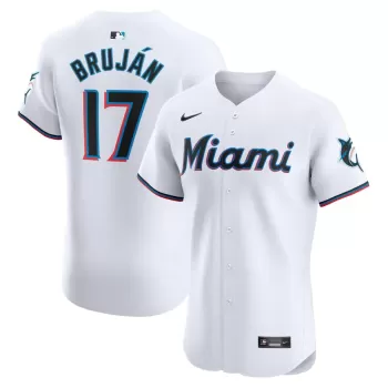 Men's Miami Marlins Vidal Brujan Nike White Home Elite Player Jersey Men's Miami Marlins Vidal Brujan Nike White Home Elite Player Jersey