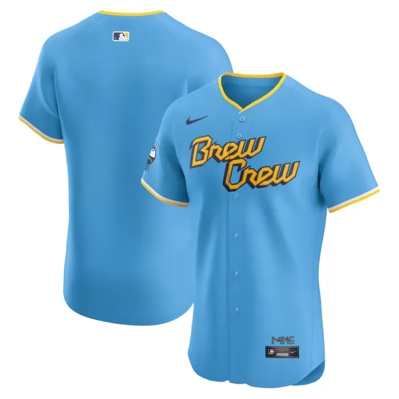 Men's Milwaukee Brewers  Nike Powder Blue City Connect Elite Jersey