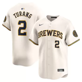 Men's Milwaukee Brewers Brice Turang Nike Cream Home Limited Player Jersey