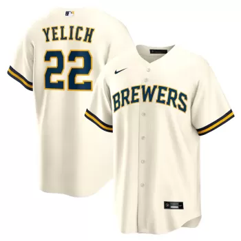 Men's Milwaukee Brewers Christian Yelich Nike White Home Replica Jersey Men's Milwaukee Brewers Christian Yelich Nike White Home Replica Jersey