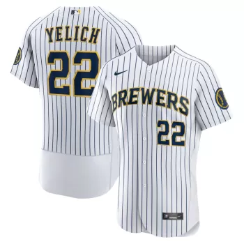Men's Milwaukee Brewers Christian Yelich Nike White Team Alternate Authentic Player Jersey Men's Milwaukee Brewers Christian Yelich Nike White Team Alternate Authentic Player Jersey