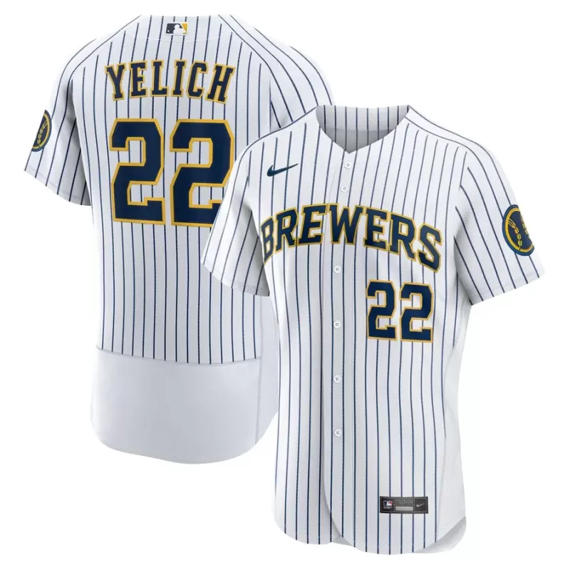 Men's Milwaukee Brewers Christian Yelich Nike White Team Alternate Authentic Player Jersey Men's Milwaukee Brewers Christian Yelich Nike White Team Alternate Authentic Player Jersey