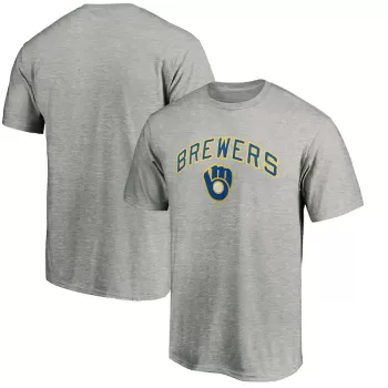 Men's Milwaukee Brewers Heather Gray Cooperstown Collection Wahconah T-Shirt Men's Milwaukee Brewers Heather Gray Cooperstown Collection Wahconah T-Shirt