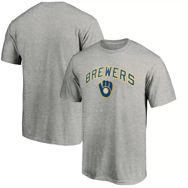 Men's Milwaukee Brewers Heather Gray Cooperstown Collection Wahconah T-Shirt