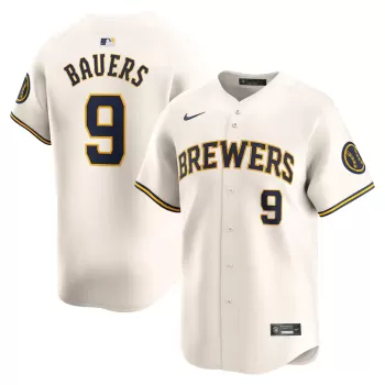 Men's Milwaukee Brewers Jake Bauers Nike Cream Home Limited Player Jersey Men's Milwaukee Brewers Jake Bauers Nike Cream Home Limited Player Jersey