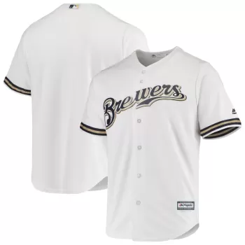 Men's Milwaukee Brewers Majestic White Home Official Cool Base Jersey Men's Milwaukee Brewers Majestic White Home Official Cool Base Jersey