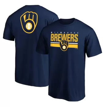 Men's Milwaukee Brewers Navy End Game Team Wordmark T-Shirt Men's Milwaukee Brewers Navy End Game Team Wordmark T-Shirt