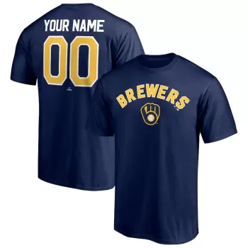 Men's Milwaukee Brewers Navy Personalized Team Winning Streak Name & Number T-Shirt Men's Milwaukee Brewers Navy Personalized Team Winning Streak Name & Number T-Shirt