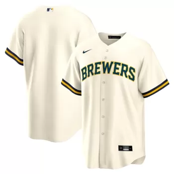Men's Milwaukee Brewers Nike Cream Home Blank Replica Jersey Men's Milwaukee Brewers Nike Cream Home Blank Replica Jersey