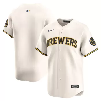 Men's Milwaukee Brewers Nike Cream Home Limited Jersey Men's Milwaukee Brewers Nike Cream Home Limited Jersey
