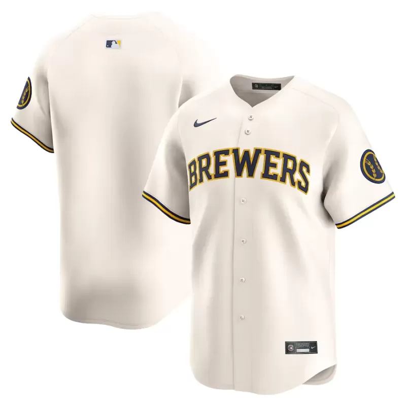 Men's Milwaukee Brewers Nike Cream Home Limited Jersey Men's Milwaukee Brewers Nike Cream Home Limited Jersey