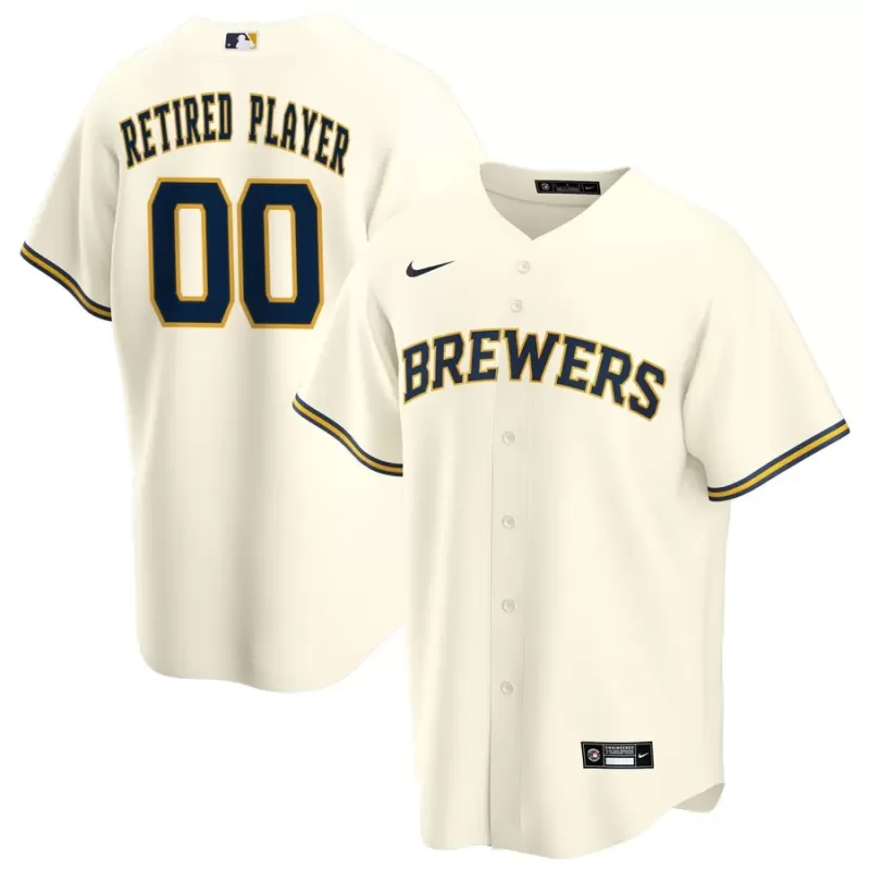 Men's Milwaukee Brewers Nike Cream Home Pick-A-Player Retired Roster Replica Jersey Men's Milwaukee Brewers Nike Cream Home Pick-A-Player Retired Roster Replica Jersey