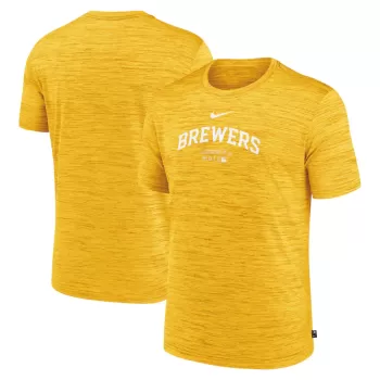 Men's Milwaukee Brewers Nike Gold Authentic Collection Velocity Performance Practice T-Shirt Men's Milwaukee Brewers Nike Gold Authentic Collection Velocity Performance Practice T-Shirt