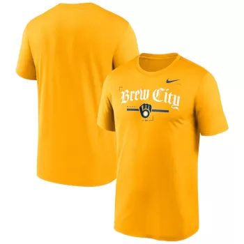 Men's Milwaukee Brewers Nike Gold Local Legend Practice Performance T-Shirt Men's Milwaukee Brewers Nike Gold Local Legend Practice Performance T-Shirt