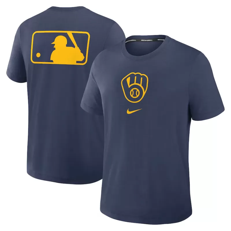 Men's Milwaukee Brewers Nike Navy Authentic Collection Early Work Tri-Blend Performance T-Shirt Men's Milwaukee Brewers Nike Navy Authentic Collection Early Work Tri-Blend Performance T-Shirt