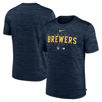 Men's Milwaukee Brewers Nike Navy Authentic Collection Velocity Performance Practice T-Shirt Men's Milwaukee Brewers Nike Navy Authentic Collection Velocity Performance Practice T-Shirt