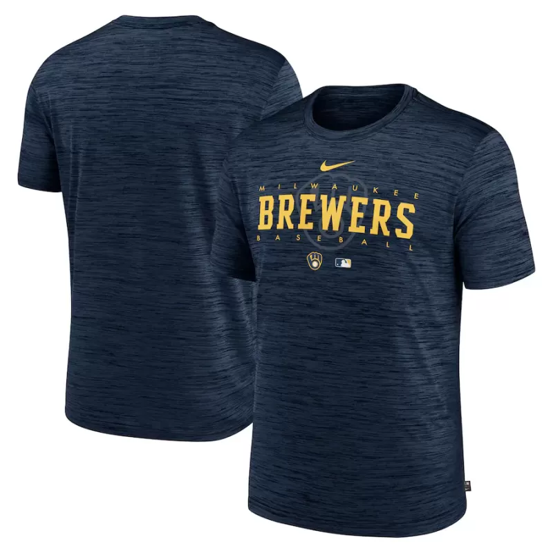 Men's Milwaukee Brewers Nike Navy Authentic Collection Velocity Performance Practice T-Shirt Men's Milwaukee Brewers Nike Navy Authentic Collection Velocity Performance Practice T-Shirt
