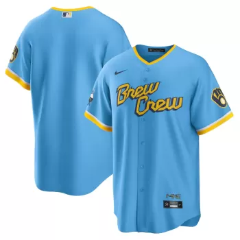 Men's Milwaukee Brewers Nike Powder Blue City Connect Replica Team Jersey Men's Milwaukee Brewers Nike Powder Blue City Connect Replica Team Jersey