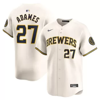 Men's Milwaukee Brewers Willy Adames Nike Cream Home Limited Player Jersey Men's Milwaukee Brewers Willy Adames Nike Cream Home Limited Player Jersey