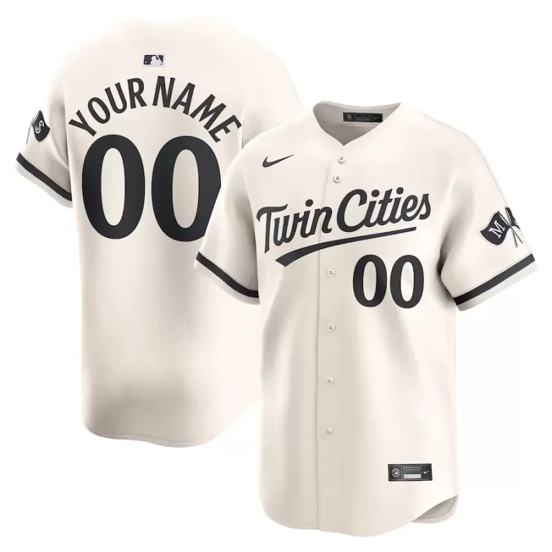 Men's Minnesota Twins Nike Cream Alternate Limited Custom Jersey Men's Minnesota Twins Nike Cream Alternate Limited Custom Jersey