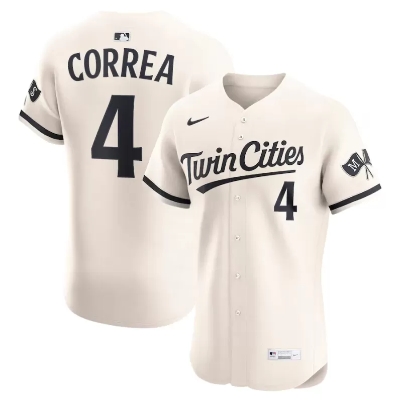 Men's Minnesota Twins Carlos Correa Nike Cream Alternate Elite Player Jersey Men's Minnesota Twins Carlos Correa Nike Cream Alternate Elite Player Jersey