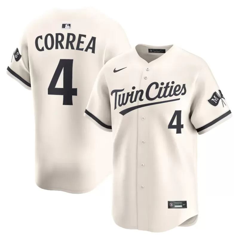 Men's Minnesota Twins Carlos Correa Nike Cream Alternate Limited Player Jersey Men's Minnesota Twins Carlos Correa Nike Cream Alternate Limited Player Jersey