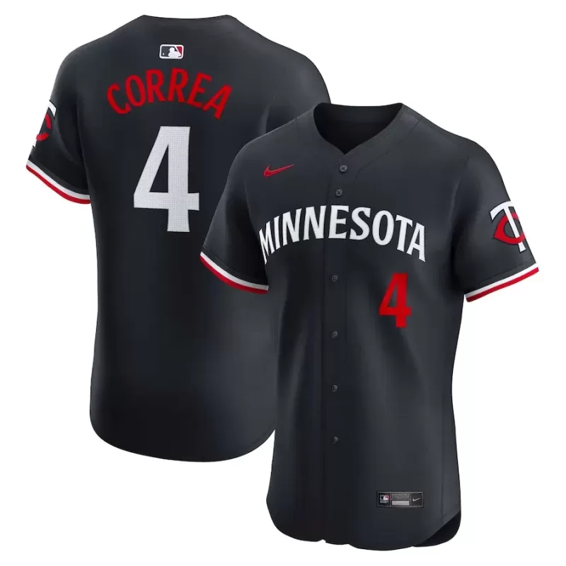 Men's Minnesota Twins Carlos Correa Nike Navy Alternate Elite Player Jersey Men's Minnesota Twins Carlos Correa Nike Navy Alternate Elite Player Jersey
