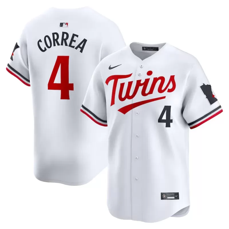 Men's Minnesota Twins Carlos Correa Nike White Home Limited Player Jersey Men's Minnesota Twins Carlos Correa Nike White Home Limited Player Jersey