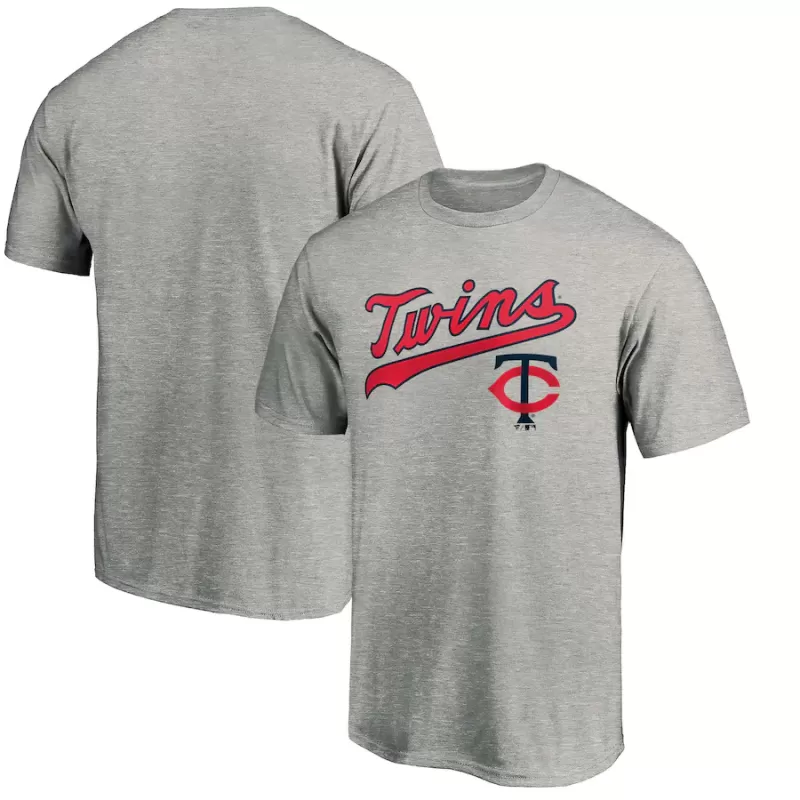 Men's Minnesota Twins Heather Gray Team Wahconah T-Shirt Men's Minnesota Twins Heather Gray Team Wahconah T-Shirt