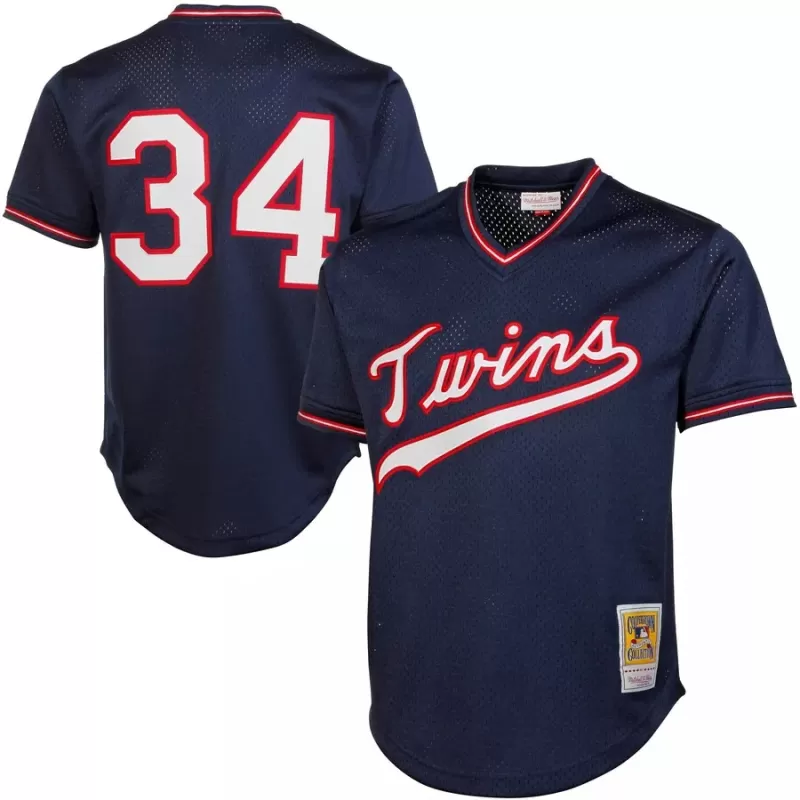 Men's Minnesota Twins Kirby Puckett Mitchell & Ness Navy 1985 Authentic Cooperstown Collection Mesh Batting Practice Jersey Men's Minnesota Twins Kirby Puckett Mitchell & Ness Navy 1985 Authentic Cooperstown Collection Mesh Batting Practice Jersey