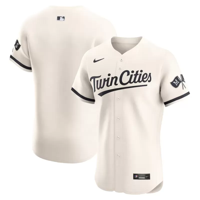 Men's Minnesota Twins Nike Cream Alternate Vapor Premier Elite Patch Jersey Men's Minnesota Twins Nike Cream Alternate Vapor Premier Elite Patch Jersey